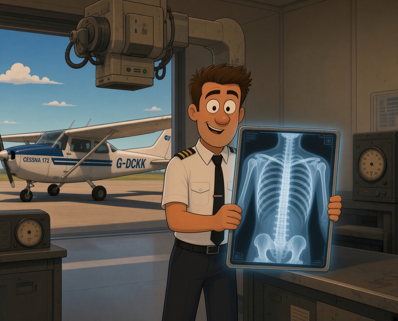 Cartoon Chest X-Ray