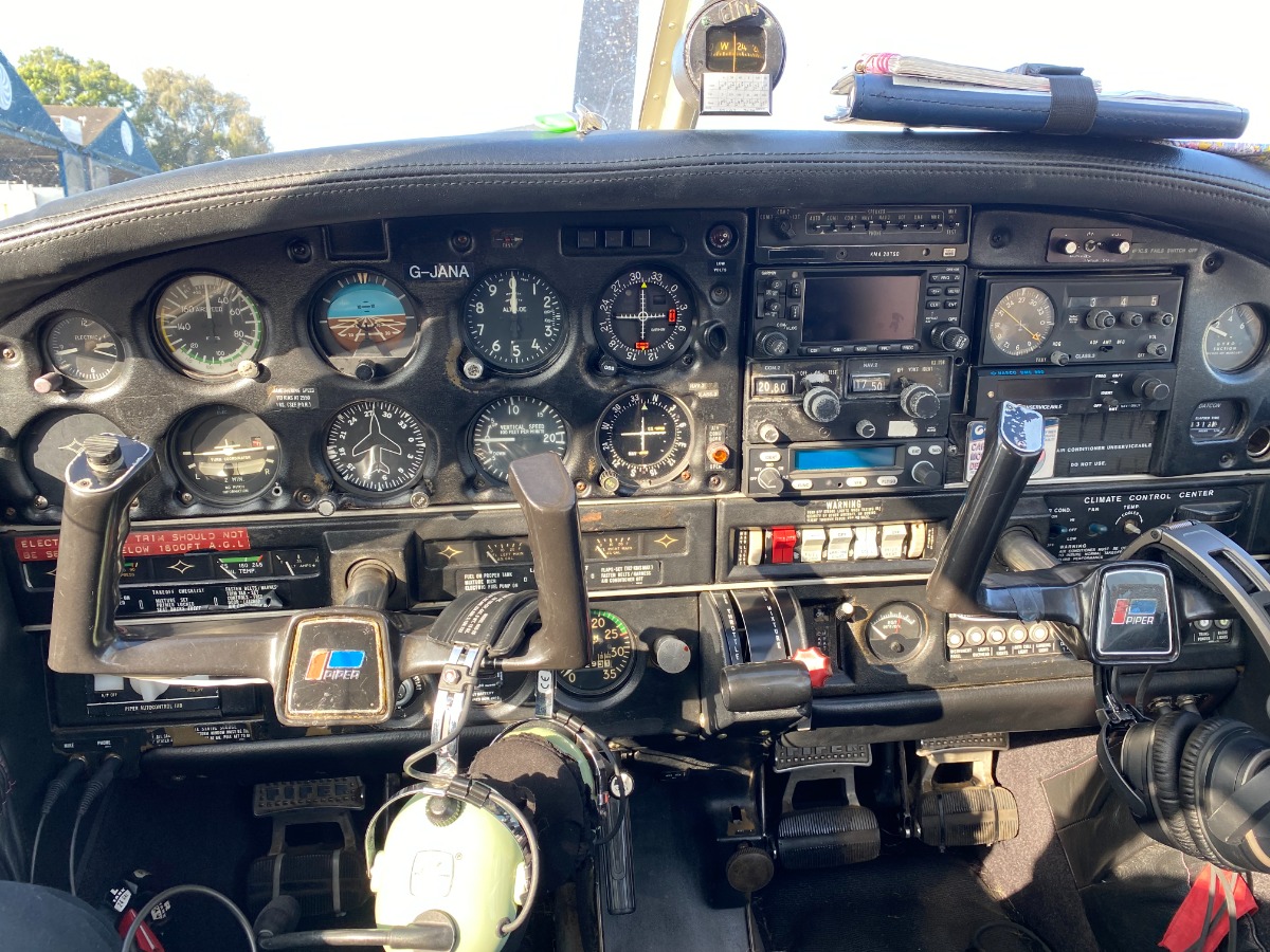The inside of G-JANA a School PA28